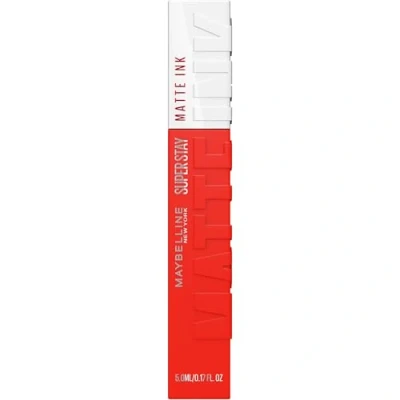 Obrázek Maybelline New York tekutá rtěnka s matným povrchem, drží 16 h bez barvení, veganská receptura, Super Stay Matte Ink Spiced Up, č. 320 individualista (červená), 5 ml