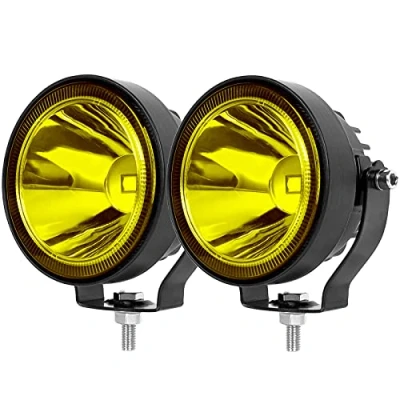 Obrázek SUFEMOTEC Žlutý LED světlomet do mlhy 60 W 4 palce pracovní vhodný pro motocykl nákladní vůz auto SUV ATV člun Traktor zpětný 12 V 24 OffRoad světlomety