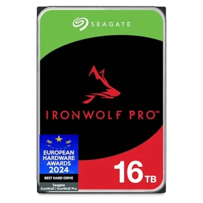 Obrázek Seagate IronWolf Pro 16TB, NAS interní pevný disk, 3,5 palce, 7200 ot/min, CMR, vyrovnávací paměť 256 MB, SATA 6 GB/S, vč. 3 let služeb Rescue Service, číslo modelu: ST16000NTZ01