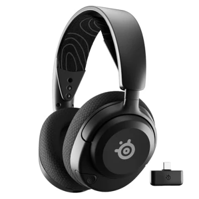 Obrázek SteelSeries Arctis Nova 5 Wireless Gaming Headset multifunkční systém magnetické neodymové ovladače 100+ audio Presets výdrž baterie 60 hodin 2,4 GHz/BT ClearCast Gen2.X Mik PC, PS4/5,