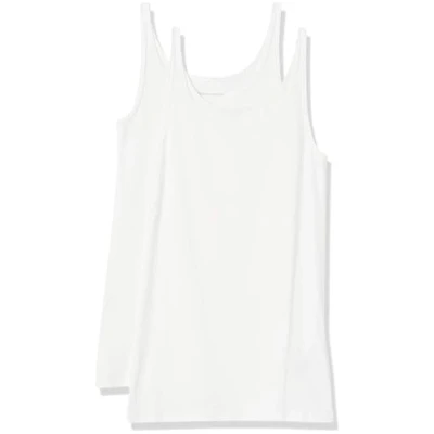 Obrázek Amazon Essentials Damen Schmal geschnittenes Tanktop mit dünnem Trägern, 2er Pack, Weiß, L