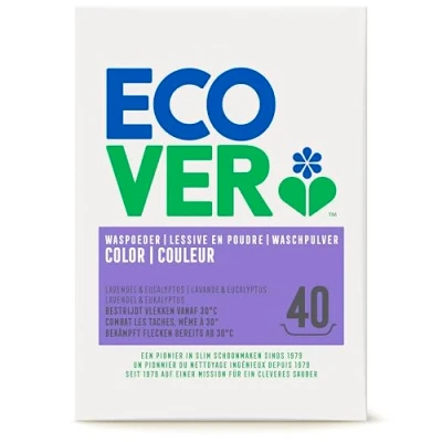 Obrázek Ecover Color prací prášek koncentrát levandule (3 kg / 40 pracích dávek), prostředek na barevné prádlo s přísadami bázi rostlin, pro přirozeně čisté prádlo, 3