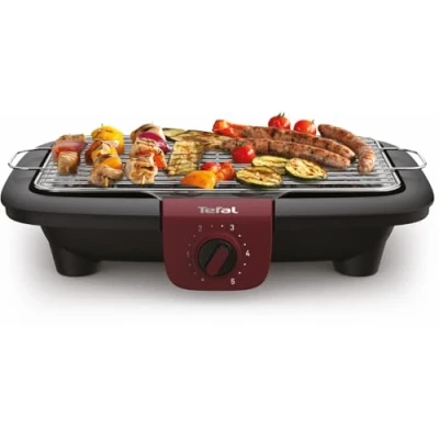 Obrázek Tefal Elektrický stolní gril BG90E5 EasyGrill Adjust 2300 W grilovací plocha 720 cm² snadné čištění černá/vínově červená