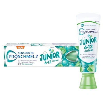 Obrázek Sensodyne ProSchmelz Junior zubní pasta, pasta pro děti 6 12 let, trvalé zuby, silnou sklovinu a ochranu před cukrovými kyselinami, 75 ml