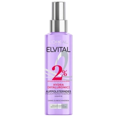 Obrázek L&#039;Oréal Paris Elvital hydratační sprej pro lesklé vlasy, sérum s hyaluronem zvýšení vlhkosti, Hydra Hyaluronic, 150 ml
