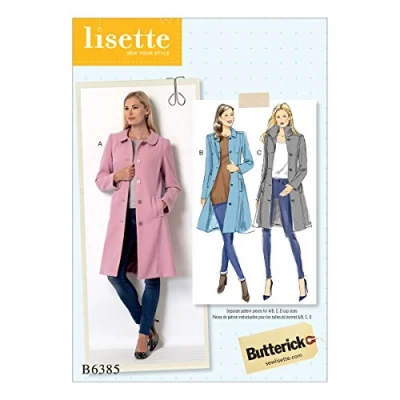 Obrázek Butterick Patterns 6385 A5 střihací vzor Coat, vícebarevné, velikosti 614