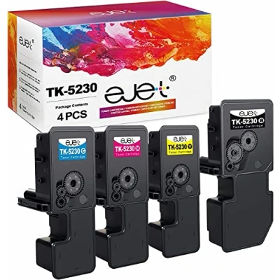 Obrázek ejet Kompatibilní tonerová kazeta jako náhrada pro Kyocera TK5230 TK5230K TK 5230C 5230M 5230Y ECOSYS M5521CDN M5521CDW P5021CDN P5021CDW (černá, azurová, žlutá, purpurová, 4 ks v balení)