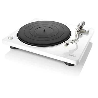Obrázek Denon DP400BKEM gramofon (řemenový pohon, zvedací raménko, vestavěný předzesilovač, S tónovací rameno) bílý DP400WTEM