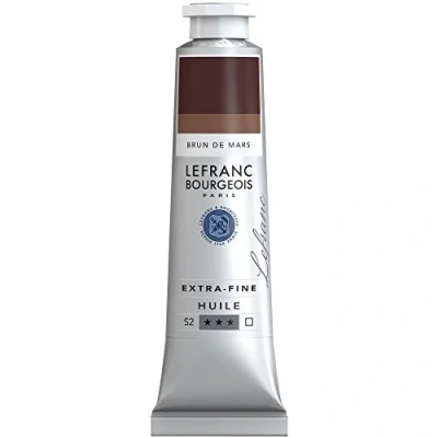 Obrázek Lefranc Bourgeois 405130 extra jemná olejová barva v umělecké kvalitě z vysoce kvalitních pigmentů, živé barvy, vysoká světlostálost, 40 ml tuba marťanově hnědá