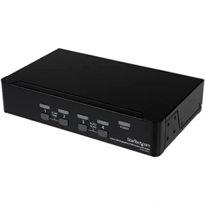 Obrázek StarTech.com 4 porty DisplayPort USB KVM Switch s audio Desktop přepínač rozbočovačem x zdířka DP