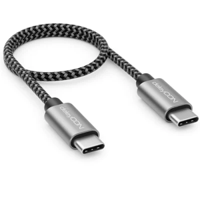 Obrázek deleyCON 0,30m USB C kabel PD3. 0 (60W rychlonabíjecí kabel) krátký nabíjecí 30 cm na Pro iPhone 16 15 Max Samsung Galaxy S24 S23 S22 Pixel iPad MacBook Air tablety Switch