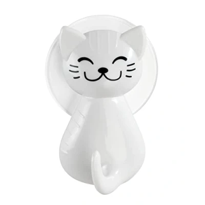 Obrázek WENKO Saughaken Katze Weiß Wandhaken, Kleiderhaken