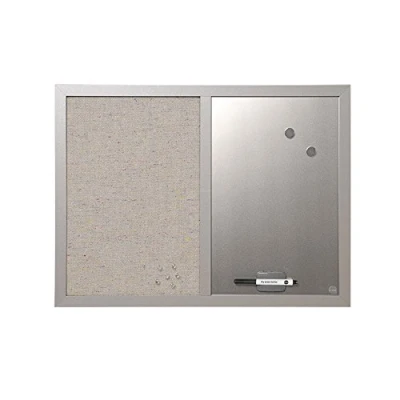 Obrázek Bi Office Kombinovaná tabule Lavander, nástěnka a bílá tabule, perlové barvy textilní povrch stříbrná magnetická, perleťové MDF rám 22 mm silnější, 60 x 45 cm