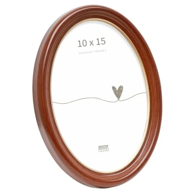 Obrázek Deknudt Frames Rám obrazu oválný hnědý se zlatou hranou obraz 10 x 15 cm zavěšení nebo postavení obrázků