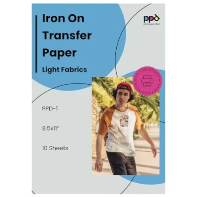 Obrázek PPD 10 x A4 Inkjet Premium transferový papír pro světlý textil, žehlička a lis 1