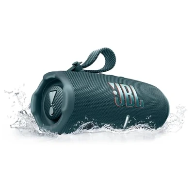 Obrázek JBL Charge 6, přenosný Bluetooth reproduktor, výdrž baterie 28 hodin, vodotěsnost IP68, odolný proti prachu a nárazům, profesionální zvuk s AI Sound Boost, Auracast Multi Speaker, modrý