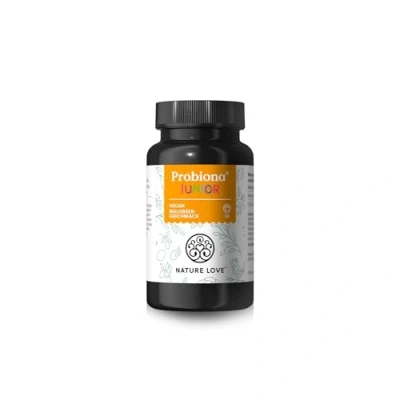 Obrázek NATURE LOVE® Probiona Junior 45 g prášek střevní bakterie pro děti od 4 let 5 kmenů bakterií s Lactobacillus (bakterie mléčného kvašení), bifidobacterium a inulin veganské laboratorně