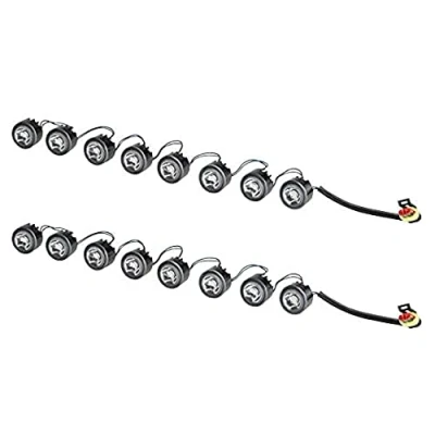 Obrázek HELLA LED sada světel pro denní svícení LEDayFlex 12V / 24V kulatá SAE čirá kabel: 120mm přední část vozidla 2PT 010 458 761, černá