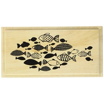 Obrázek Knorr Prandell 211801111 razítko ze dřeva (přijímání a konfirmace) Velikost motivu 9,5 x 4,7 cm, motiv: roj ryb