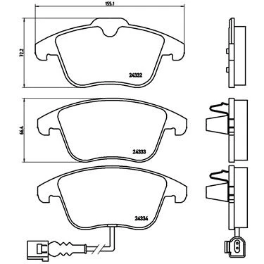 Obrázek Brembo P 85 112 sada brzdových destiček, kotoučová brzda (4dílná)