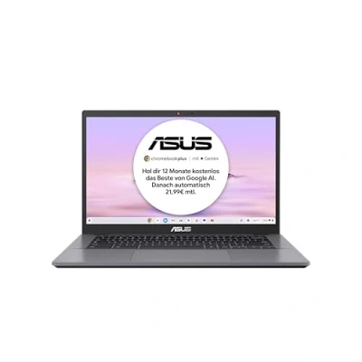 Obrázek ASUS Chromebook Plus CX34 Laptop 14&quot; Full HD 16:9 IPS displej Intel Core i3 1215U 8 GB RAM 128 UFS UHD Graphics ChromeOS klávesnice QWERTZ Rocky Grey