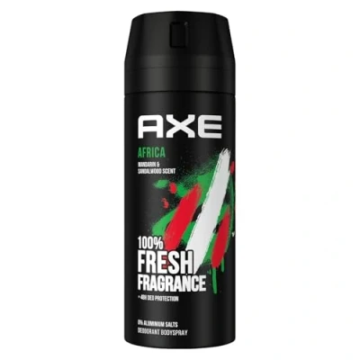 Obrázek Axe Tělový sprej Africa Deo bez hliníku zajišťuje 48 hodin efektivní ochranu před tělesným pachem 150 ml