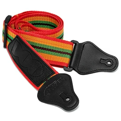 Obrázek TIGER STP2 RB nylonový popruh na kytaru pro akustickou, klasickou, elektrickou a basovou Reggae design