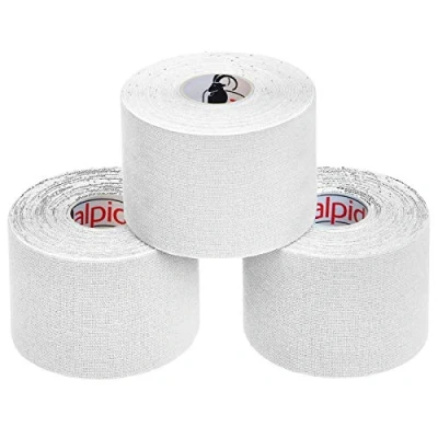 Obrázek ALPIDEX Kineziologie Tape 1/3/6/12 rolí Mnoho barev 5 m x cm brožura pro použití elastická, vodotěsná, příjemná na kůži, fyzio svalové pásky, barva: bílá, množství: 3 role