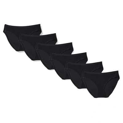 Obrázek Amazon Essentials Damen Bikinihose aus Baumwolle (in Übergröße erhältlich), 10er Pack, Schwarz, 42