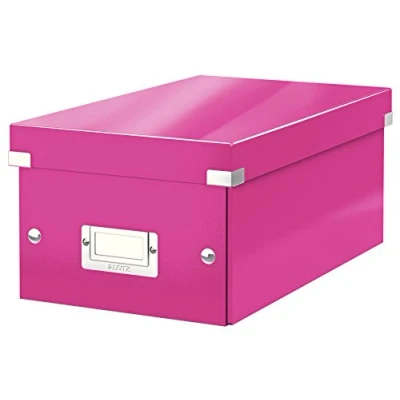Obrázek Archivní box Click and Store CD, Leitz 60410001, šedý karton, Tmavorůžová