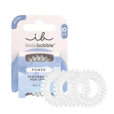 Obrázek invisibobble Power Crystal Clear, Durchsichtig Spiral Haargummi für Dickes Haar &amp; Aktiven Lebensstil, HAIRLOVETECH™ Technologie, starker Halt Komfort, ideal Damen Herren, 3 Stück