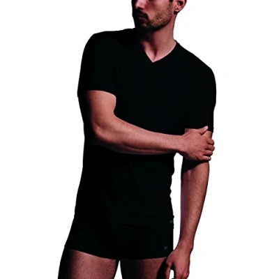 Obrázek LVB tričko s výstřihem do V z bavlny Supima Stretch Cotton pánské, černá
