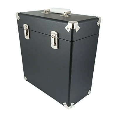 Obrázek GPO CASE12 přenosný úložný box na 12&quot; gramofonové desky (pro až 30 vinylových gramofonových desek), černý