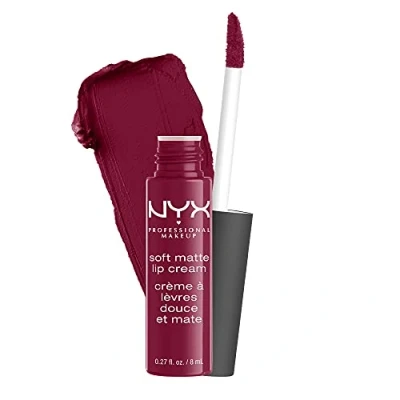 Obrázek NYX Professional Makeup Rtěnka, jemný matný krém na rty, krémový a povrch, vysoce pigmentovaná, dlouhotrvající, veganská receptura, barevný odstín: Copenhagen