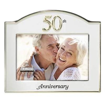 Obrázek Malden International Designs Bilderrahmen zum 50. Hochzeitstag, zweifarbig, 10 x 15 cm, Gold/Silber