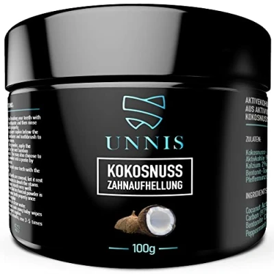 Obrázek Unnis® Přírodní kokosový aktivní uhlí prášek bělení zubů pro zubní pasta Activated Charcoal powder Teeth Whitening (Black)