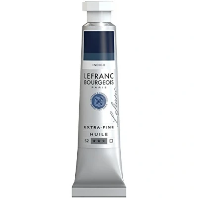 Obrázek Lefranc Bourgeois 404967 extra jemná olejová barva v umělecké kvalitě z vysoce kvalitních pigmentů, živé barvy, vysoká světlostálost, 20 ml tuba indigo