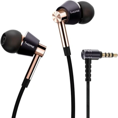 Obrázek 1MORE sluchátka Triple Driver, kabelová do uší Hi Fi s vysokým rozlišením, audio stereo basy, MEMS mikrofon, dálkové ovládání v linii pro chytré telefony / PC tablety (trojitý ovladač,