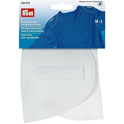 Obrázek Prym 993816 ramenní vycpávka půlměsíc uzávěr PA M L kůže, polyester, bílá, 160 x 115 15 mm, 2 kusy