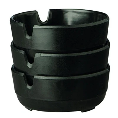 Obrázek APS 576 popelník &quot;CASUAL&quot; 3dílná sada černý melaminový popelník, Ø 8 x 3 cm