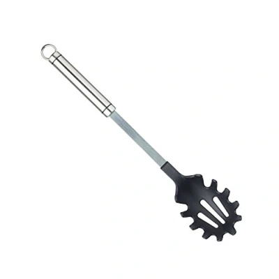 Obrázek KitchenCraft Professional Spaghettiheber Edelstahl antihaftbeschichtet ovaler Griff, 4.8 x 7 35.9 cm, Silber/Schwarz