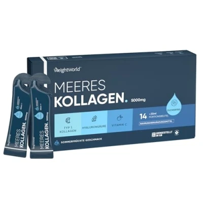 Obrázek Kolagenový sáček 5000 mg hydrolyzovaný mořský kolagen s vitaminem C a kyselinou hyaluronovou 14 sáčků bez cukru po 30 ml Na kůži, kosti, chrupavky (EFSA) Chuť letních plodů WeightWorld