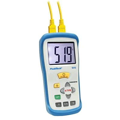 Obrázek PeakTech 2kanálový profesionální digitální teploměr s velkým displejem pro čidla typu K / termočlánky 50... +1300 C; 2000 Counts, 1 kus, P 5115