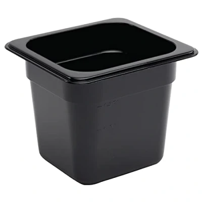 Obrázek Vogue 13214 1/6 GN nádoba 150 mm 2,3 litru, černá catering uchovávání potravin pánve, 176 (L)x 162 (Š)x (D)
