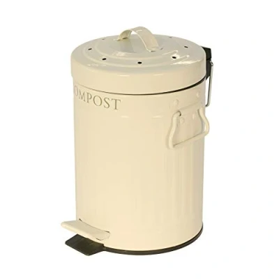 Obrázek KitchenCraft Pedál poháněný mini kuchyňská kompostovací nádoba, 3 litry, krémová