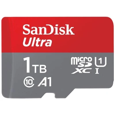 Obrázek SanDisk Paměťová karta Ultra Android microSDXC UHS I 1 TB + adaptér (pro chytré telefony a tablety, A1, třída 10, U1, videa ve Full HD, rychlost čtení až 150 MB/s)