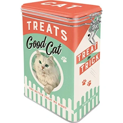 Obrázek Nostalgic Art Retro akavadóza, 1,3 l, Good Cat Treats nápad na dárek pro majitele koček, ve vintage designu, designu