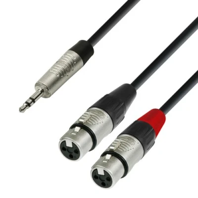 Obrázek Adam Hall Cables 4 STAR YWFF 0180 Y kabel REAN 2 x XLR samice na mini jack TRS 1. 8 m