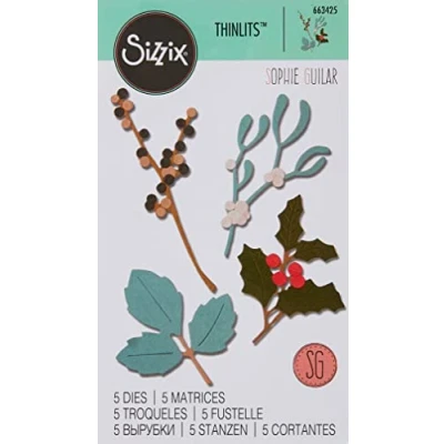 Obrázek Sizzix 663425 Winter Leaves by Sophie Guilar Stanzschablonen, Mehrfarben, Einheitsgröße