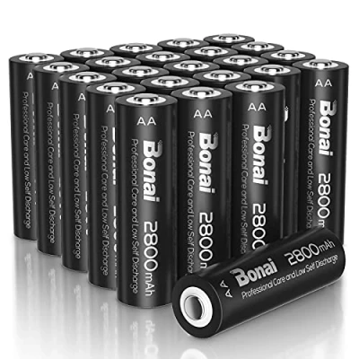 Obrázek BONAI baterie AA 2800 mAh 24 ks dobíjecí vysoká kapacita 1,2 V Mignon Accu NI MH Nabíjecí HR6 nízké samovybíjení